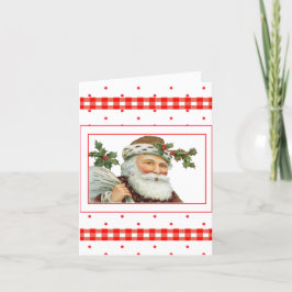 Tarjeta de Navidades Santa del País Vintage