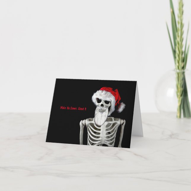 Tarjeta de Navidades Santa del Skeleton única (Anverso)