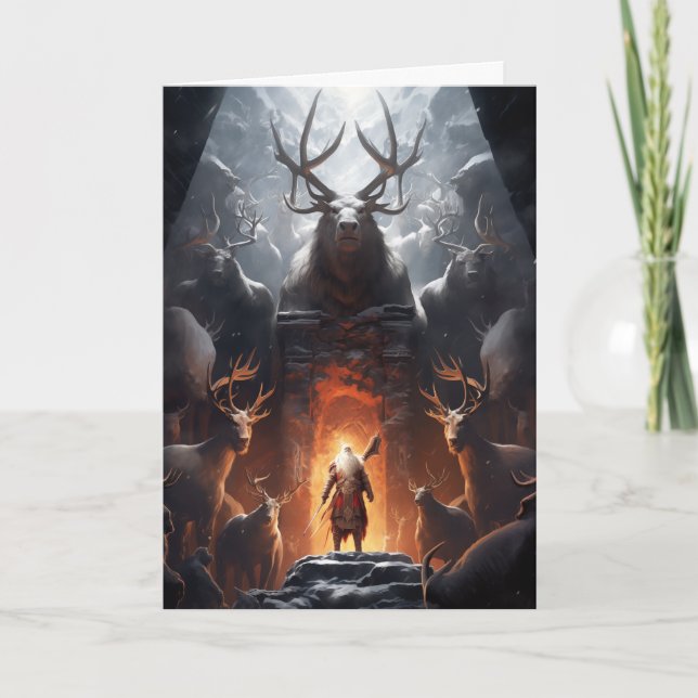 Tarjeta de Navidades Santa Fantasy (Anverso)