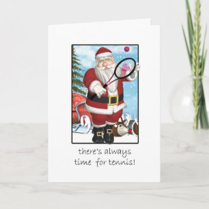 Tarjeta de navidades, Santa Jugando Tenis