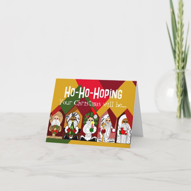 Tarjeta de Navidades Santa Merry y Bright (Anverso)