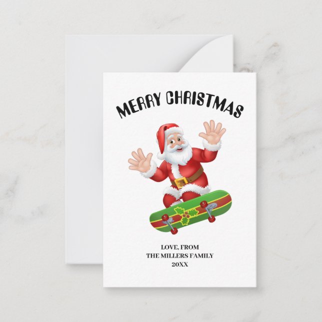 Tarjeta de Navidades Santa personalizada, tablero  (Anverso)
