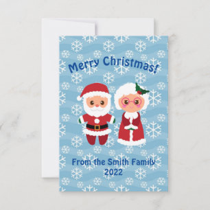 Tarjeta de Navidades Santa y la Sra. Claus