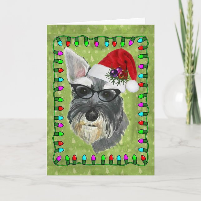Tarjeta de navidades (Schnauzer) (Anverso)