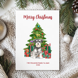 Tarjeta de Navidades Schnauzer en miniatura