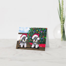 Tarjeta de Navidades Schnauzer en miniatura de Kin