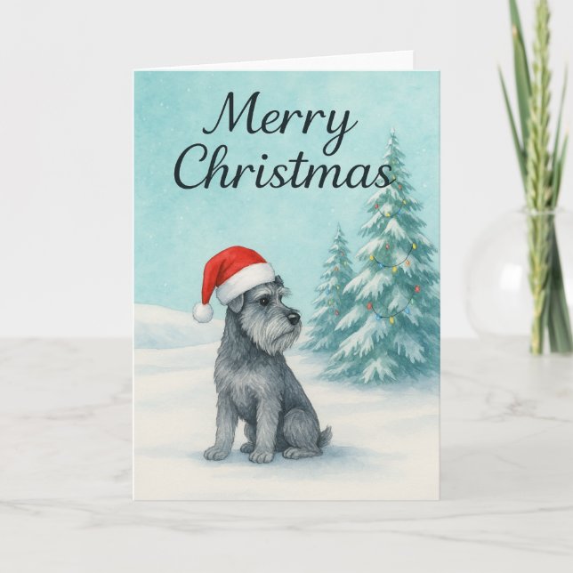 Tarjeta de Navidades Schnauzer - Tarjeta de vacaci (Anverso)