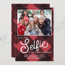 Tarjeta de Navidades selfie, tarjeta de vacaciones