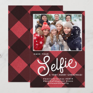 Tarjeta de Navidades selfie, tarjeta de vacaciones