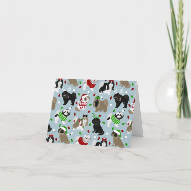 Tarjeta de Navidades Shih Tzu Dogs (Anverso)