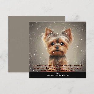 Tarjeta de Navidades simples de mascota de Yorkie