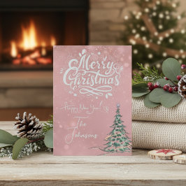 Tarjeta de Navidades singulares rosados