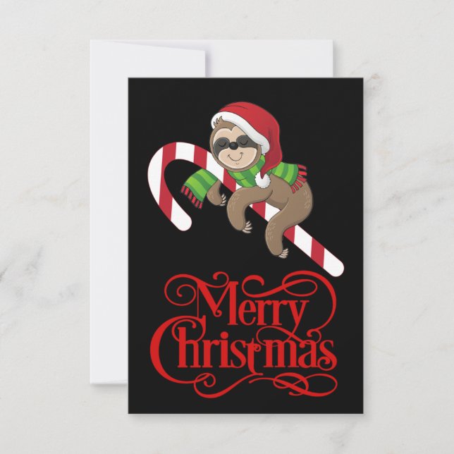 Tarjeta de Navidades Sloth Navidades (Anverso)