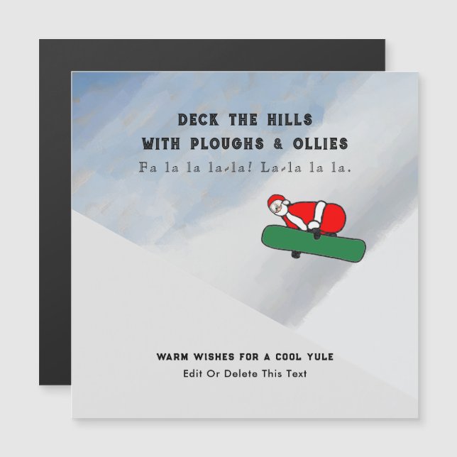 Tarjeta de Navidades Snowboard Ski Lodge (Anverso/Reverso)