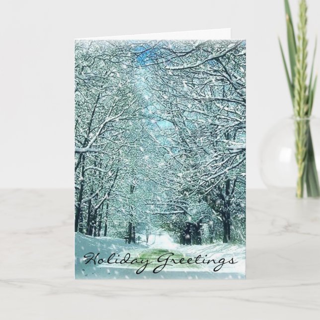 Tarjeta de Navidades Snowley Winter Road (Anverso)