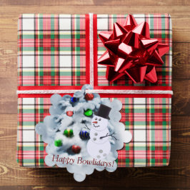 Tarjeta de Navidades Snowman de boliche Ball