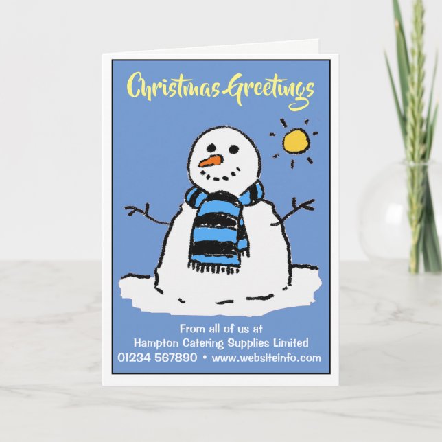 Tarjeta de Navidades Snowman divertidos. (Anverso)