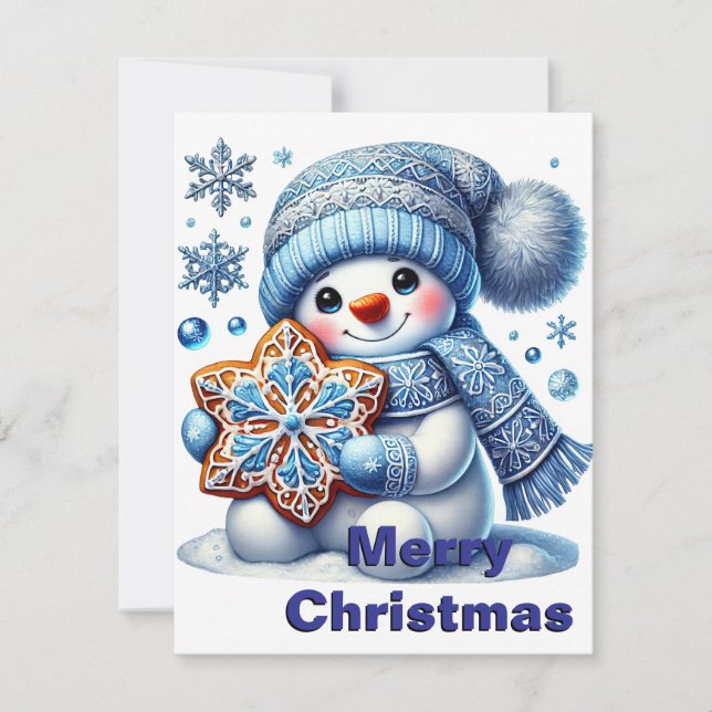 Tarjeta de Navidades Snowman para Snowflake (Anverso)