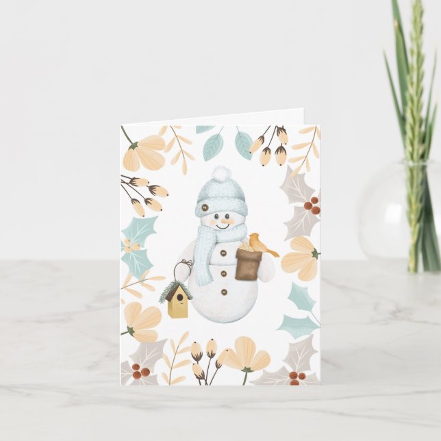 Tarjeta de Navidades Snowman | Saludos festivos de (Anverso)