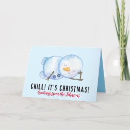 Tarjeta de Navidades Snowman, tarjeta de Navidad p