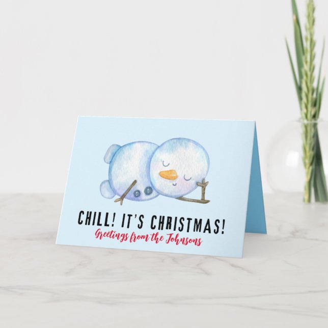 Tarjeta de Navidades Snowman, tarjeta de Navidad p (Anverso)