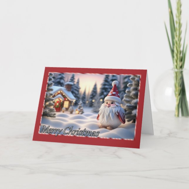 Tarjeta de Navidades Snowy Gnome (Anverso)