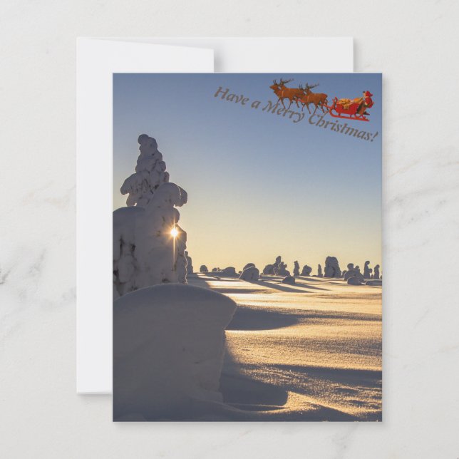 Tarjeta de Navidades Snowy Lapland (Anverso)