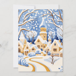 Tarjeta de Navidades Snowy Village Twilight