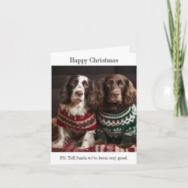 Tarjeta de Navidades Springer Spaniel Dogs
