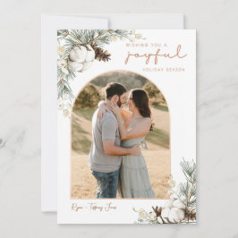 Tarjeta de Navidades Spruce & Pine Cones con foto 