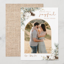 Tarjeta de Navidades Spruce & Pine Cones con foto