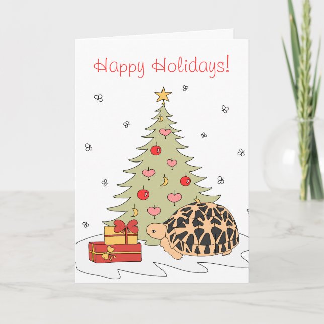 Tarjeta de Navidades Star Tortoise (árbol de navid (Anverso)