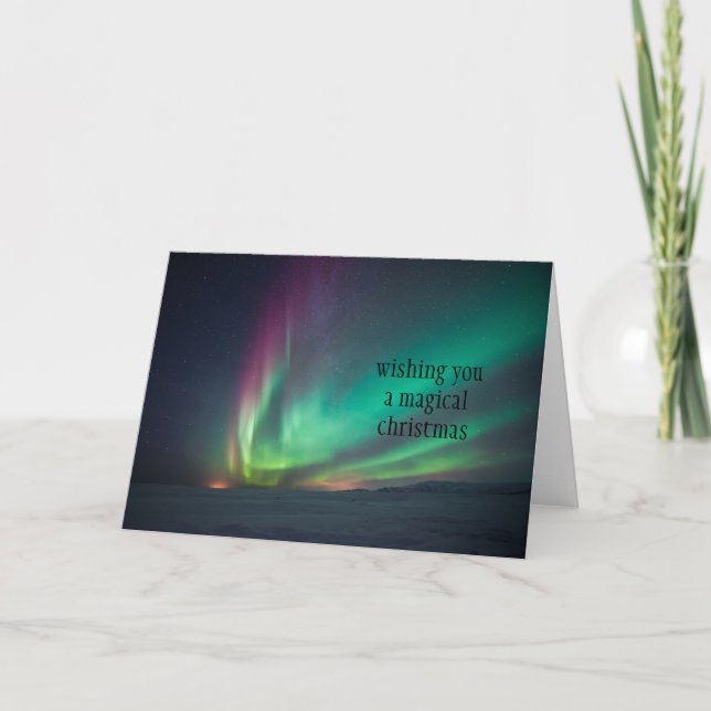 Tarjeta de Navidades Starry Skies Northern Lights (Anverso)