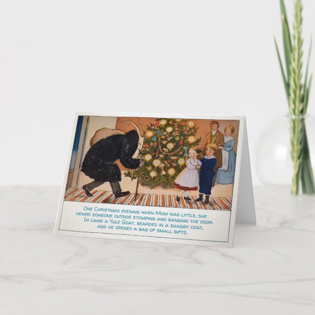 Tarjeta de Navidades sueca vintage Yule Goat (Anverso)