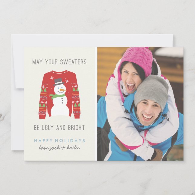 Tarjeta de Navidades suéter feo (Anverso)