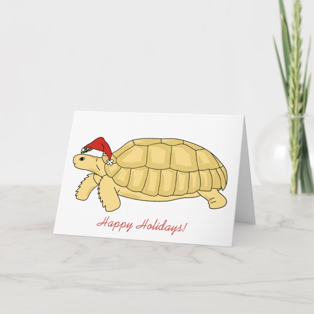 Tarjeta de Navidades Sulcata Tortoise (Anverso)