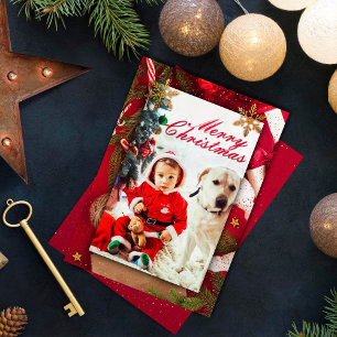 Tarjeta de Navidades superadorables para bebés y p