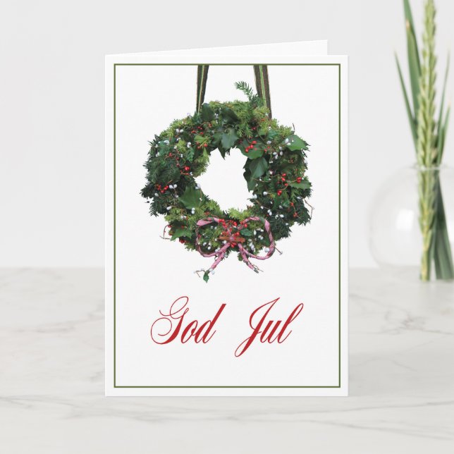 Tarjeta de Navidades Swedisch de God Jul (Anverso)
