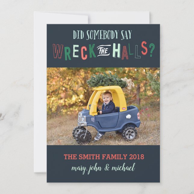 Tarjeta de navidades, tarjeta de fotos de vacacion (Anverso)