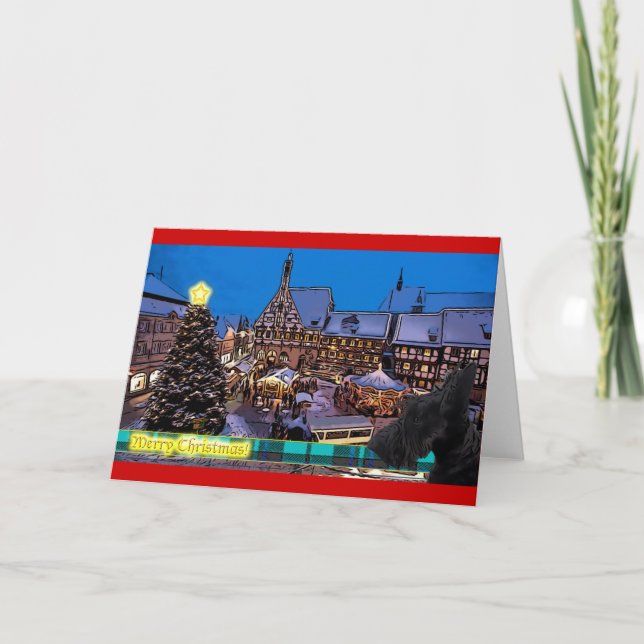 Tarjeta de Navidades Terrier de Escocia (Anverso)