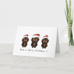 Tarjeta de Navidades tipsy Sausage Dog