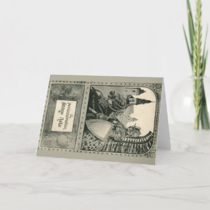 Tarjeta de Navidades tradicionales de época polaca