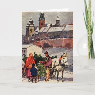 Tarjeta de Navidades tradicionales polacos