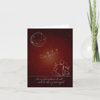 Tarjeta de Navidades tradicionales, rojo, pareja, 