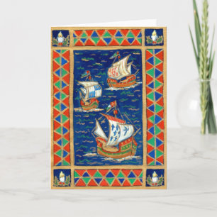 Tarjeta de navidades - Tres barcos