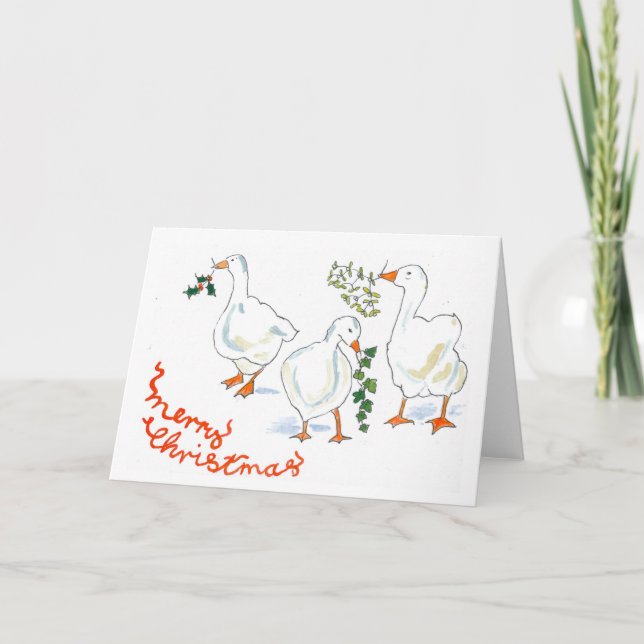 Tarjeta de navidades - Tres Geese (Anverso)