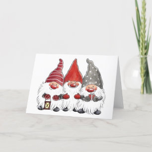 Tarjeta de navidades - Tres gnomos Navidades