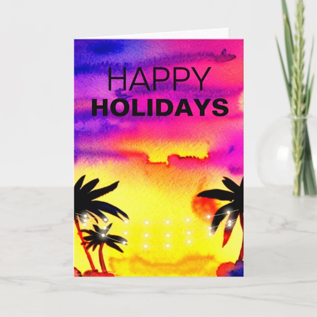 Tarjeta de Navidades Tropical Feliz de Navidad (Anverso)