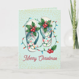 Tarjeta de Navidades Tropical Flip Flops