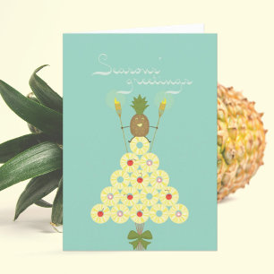 Tarjeta de Navidades tropicales